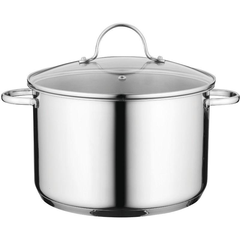 BergHOFF Essentials Comfort 18/10 Stainless Steel 7.2 Qt. Covered Stockpot With Glass Lid