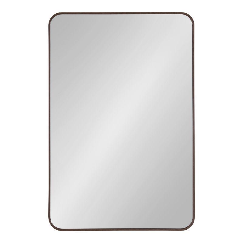 Kate and Laurel Zayda Radius Rectangle Framed Wall Mirror, 24x36, Walnut Brown