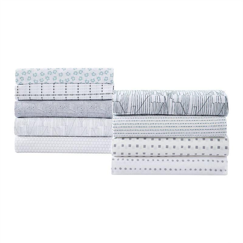 City Scene Radius Blue Cotton Percale Sheet Set