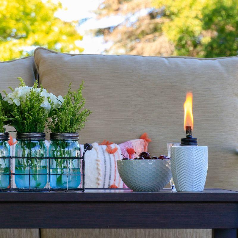 TIKI® Brand 5.75 Inch Table Torch Glass Herringbone (Set of 3)