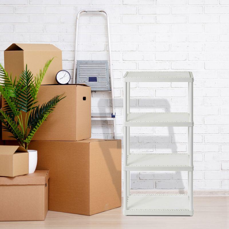 Gracious Living 4 Shelf Fixed Height Solid Light Duty Home Storage Unit