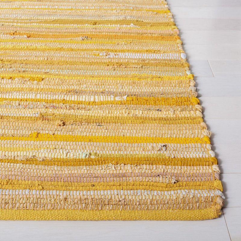 Sunny Stripes Flat-Woven Cotton Area Rug, Yellow/Multi, 3' x 5'