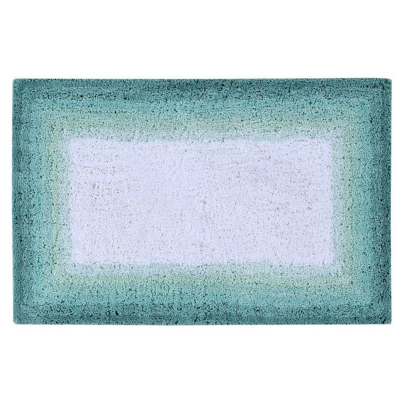 21"x34" Torrent Collection 100% Cotton Bath Rug Turquoise - Better Trends: Machine Washable, Tufted, Spray Latex Backing