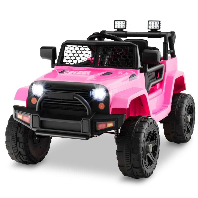 Costway 12V Kids Ride On Car Electric Vehicle Jeep with Parental Remote Music Horn Headlights Slow Start Function Pink