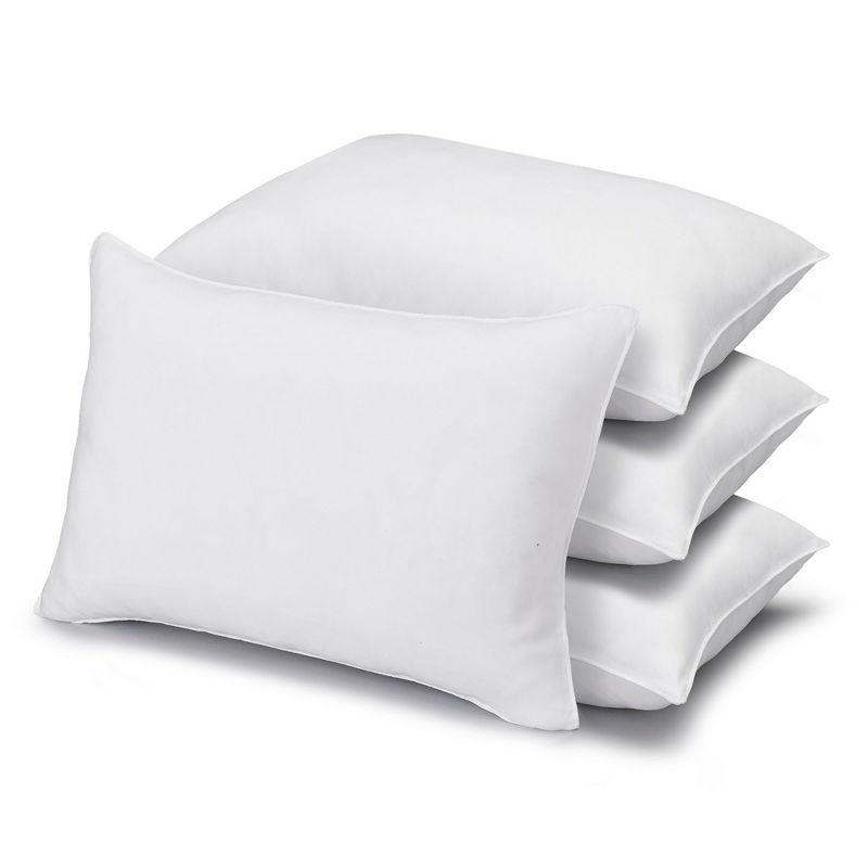 Ella Jayne Home Exquisite Hotel Soft Plush Gel Fiber Filled Allergy Resistant Stomach Sleeper Pillow (Set of 4)