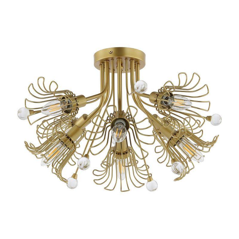 Leandra 19" Gold Brass 8-Light Flush Mount