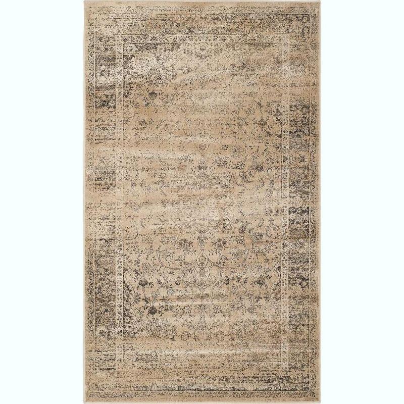Vintage VTG113 Power Loomed Indoor Skid-Resistant Accent Rug - Warm Beige - 3'3"x5'7" - Safavieh