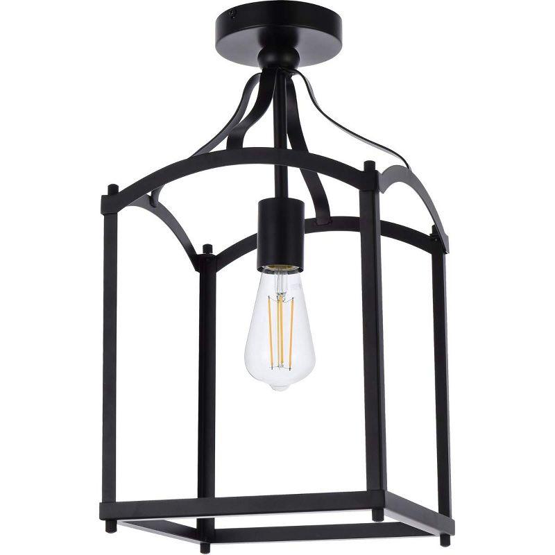Elegant Lighting Janet 1 light flush mount in black