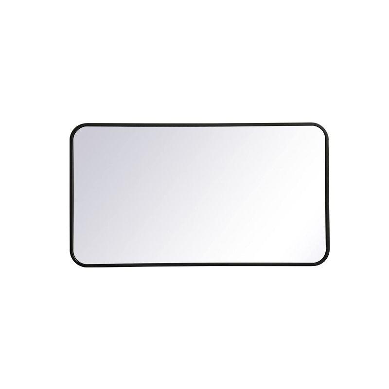 Elegant Lighting Soft corner metal rectangular mirror 20x36 inch in Black