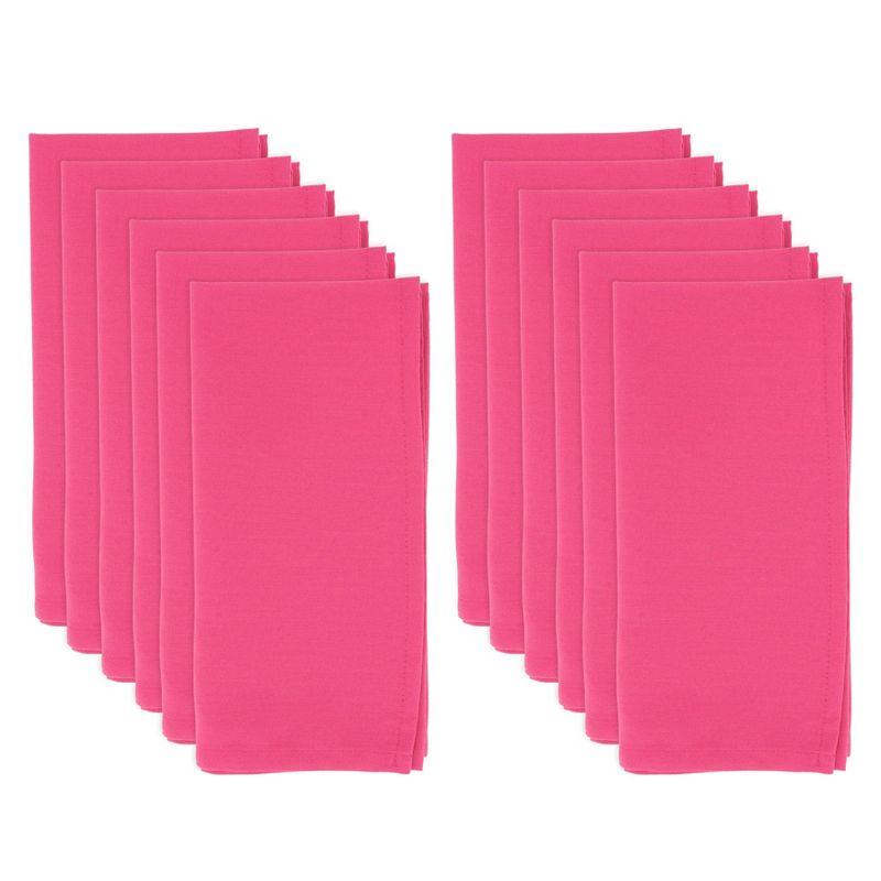 Saro Lifestyle Everyday Cloth Table Napkins (Set of 12), Fuchsia, 20" x 20"