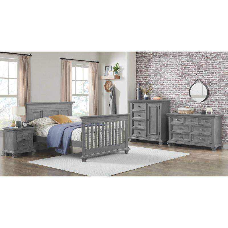 Dusk Gray Solid Wood 2-Drawer Nightstand