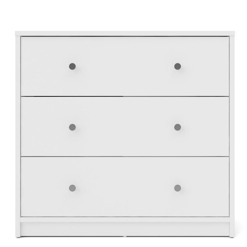 Wood Portland 3 Drawer Chest in White-Tvilum