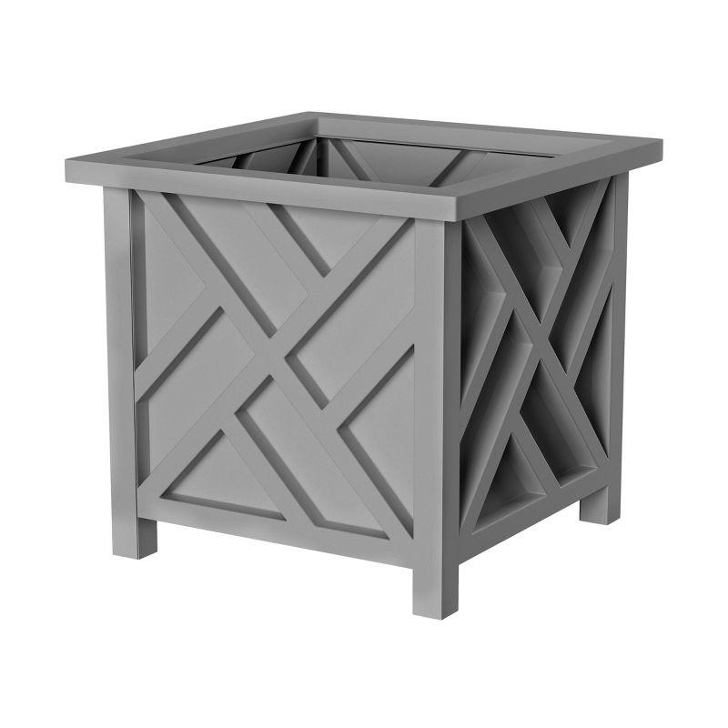 Pure Garden 14.75" Lattice Planter Box, Gray