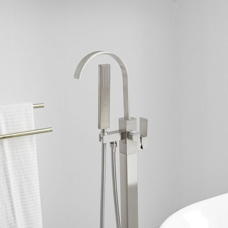 VIBRANTBATH A-97011-N 1 Handle Floor Clawfoot Tub Faucet with Diverter