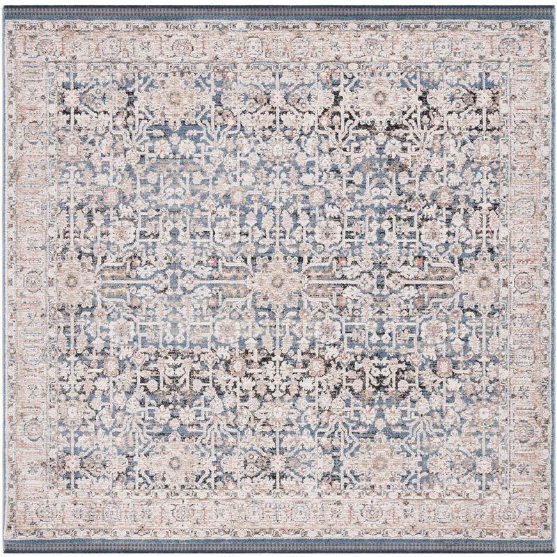 Vivaldi VIV546 Power Loomed Area Rug - Blue/Ivory - 6'7"x6'7" - Safavieh.