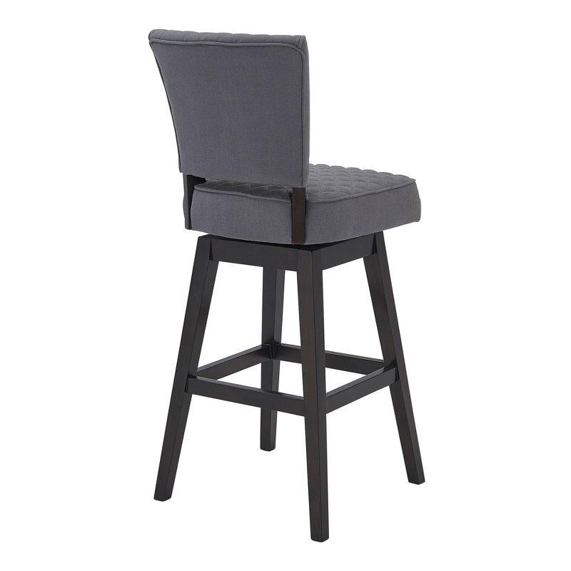 26" Gia Tufted Swivel Counter Height Barstool with Espresso Finish - Armen Living