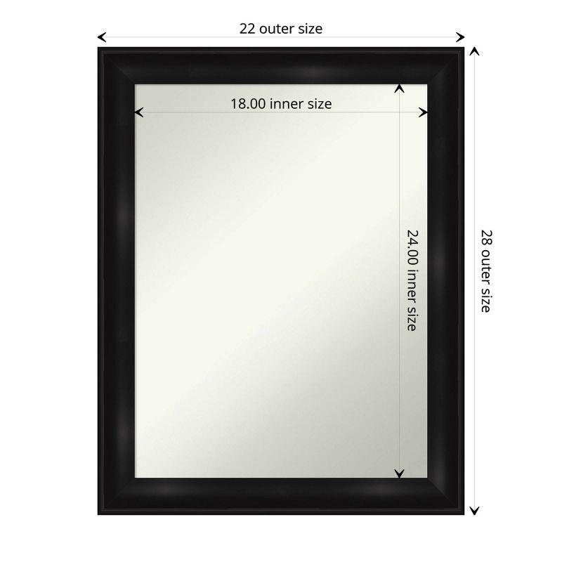 22" x 28" Non-Beveled Grand Narrow Bathroom Wall Mirror Black - Amanti Art: Modern Rectangle, Wall Mount, Polystyrene Frame