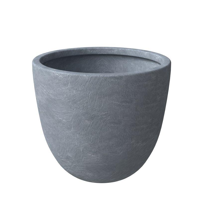 Large Aged Concrete Round Planter with Drainage Holes