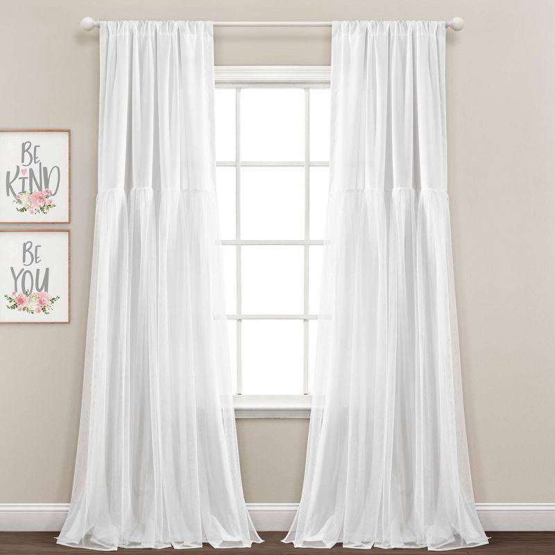 Lush Decor Polyester Semi Sheer Curtain Pair (Set of 2)