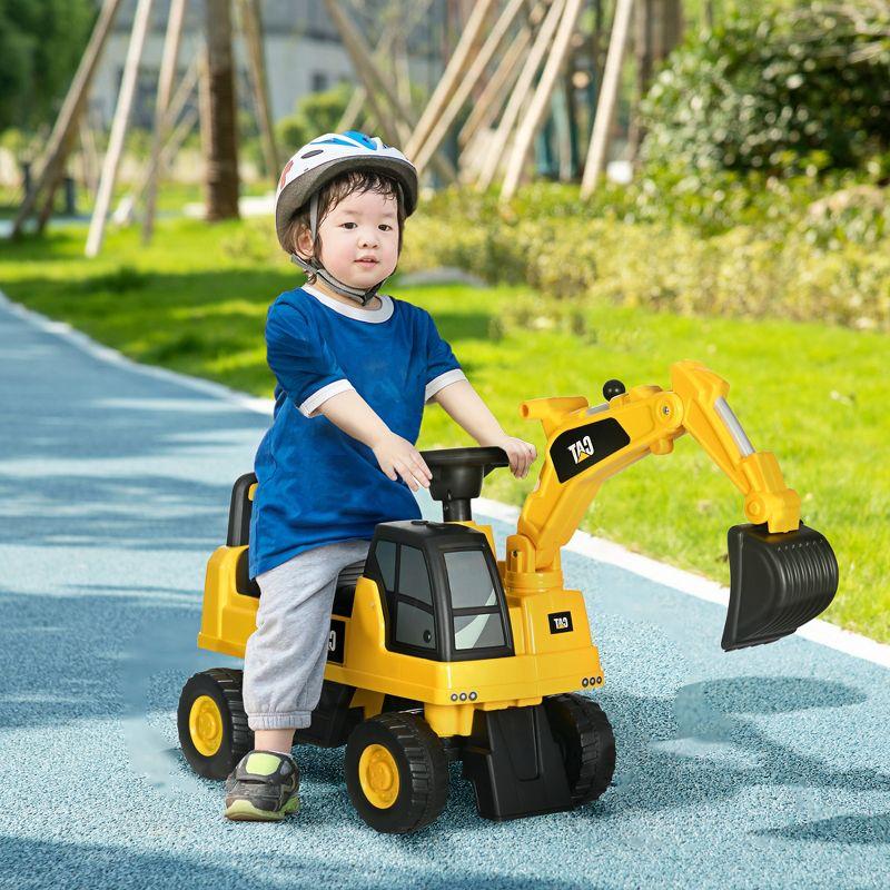 Yellow CAT Licensed Kids Manual Pedal Ride-On Excavator