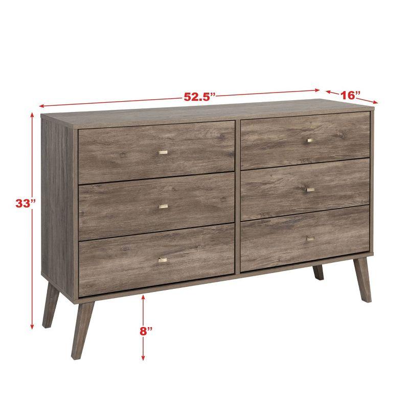 Mid Century Modern 6 Drawer Dresser - Prepac