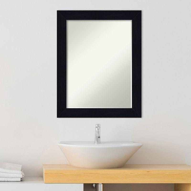 Amanti Art Shiplap Petite Bevel Wood Bathroom Wall Mirror