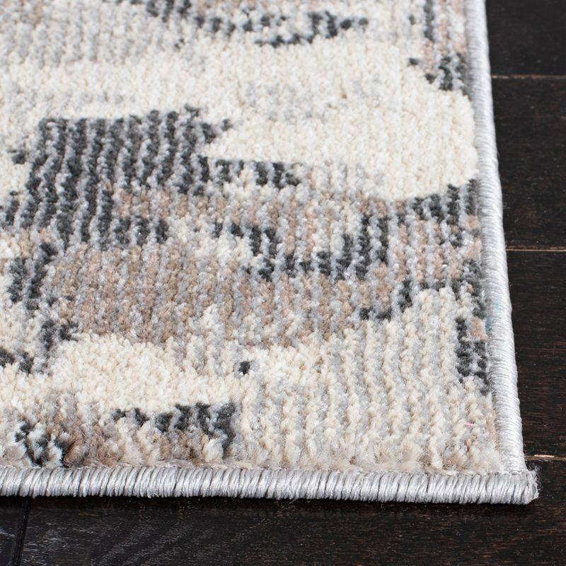 Gray Flat Woven Rectangular Synthetic 4' x 6' Area Rug