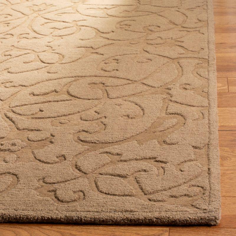 Luxurious Hand-Tufted New Zealand Wool Area Rug, 4' x 6', Light Brown