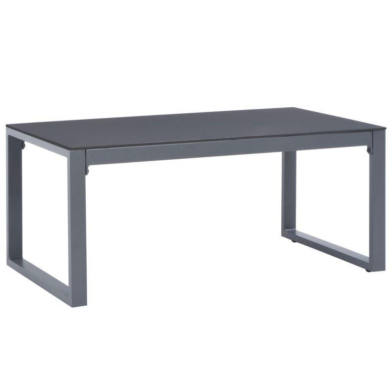 Gray Aluminum Rectangular Minimalist Coffee Table