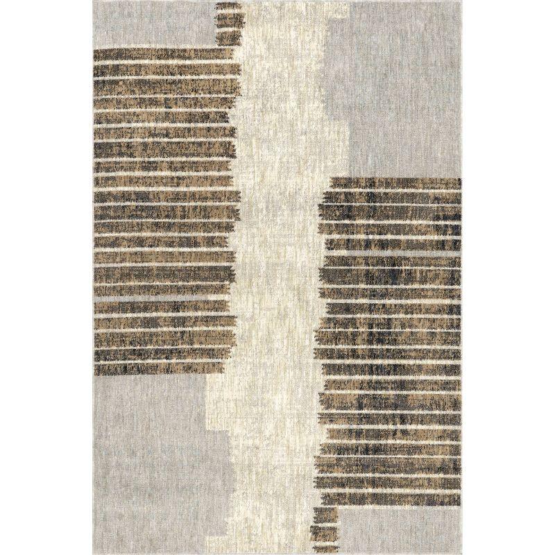 Sarahi 4' x 6' Light Brown Abstract Synthetic Area Rug