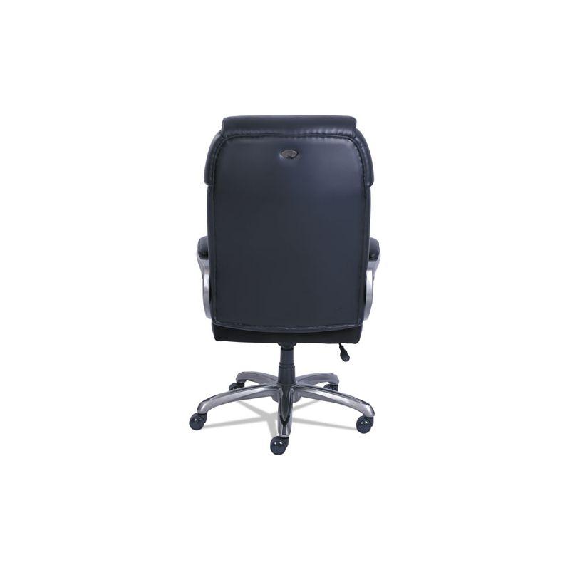 SertaPedic Cosset Big and Tall Executive Chair, Supports Up to 400 lb, 19" to 22" Seat Height, Black Seat/Back, Slate Base