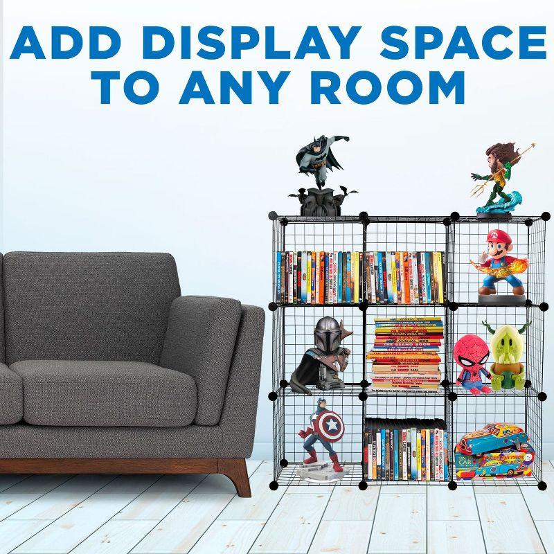 Mount-It! Wire Storage Cubes, 9-Cube Metal Grid Organizer | Modular Wire Shelving Units, DIY Closet Cabinet Organizer | 14" W x 14" H