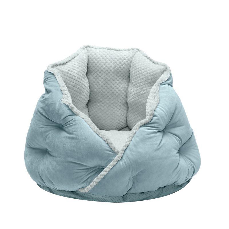 FurHaven Calming Wrap-Around Hug Small Dog and Cat Bed - Medium, Aquamarine