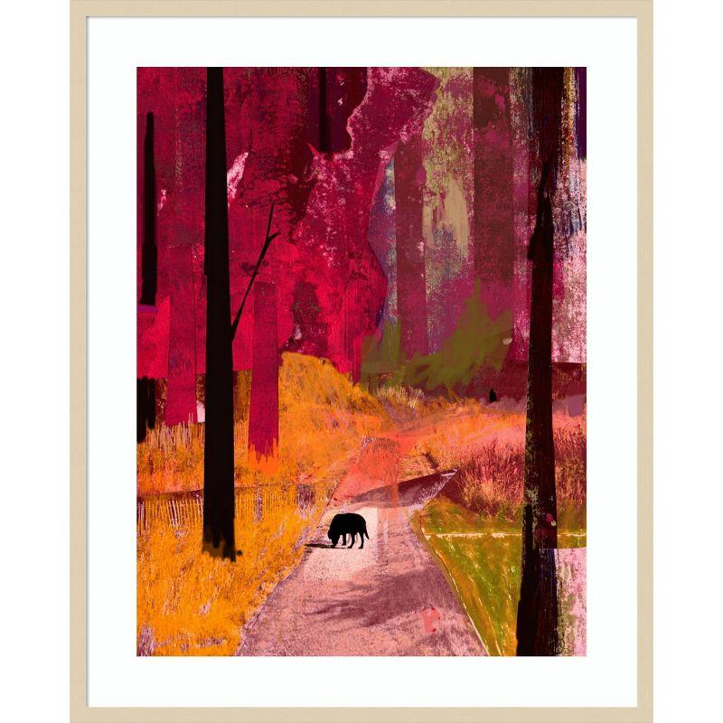 33" x 41" Black Dog by David Mcconochie Wood Framed Wall Art Print - Amanti Art: Modern Lithograph, Hardwood Frame