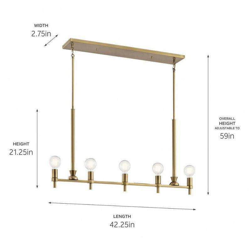 Kichler Lighting Torvee 5 - Light Chandelier in  Brushed Natural Brass