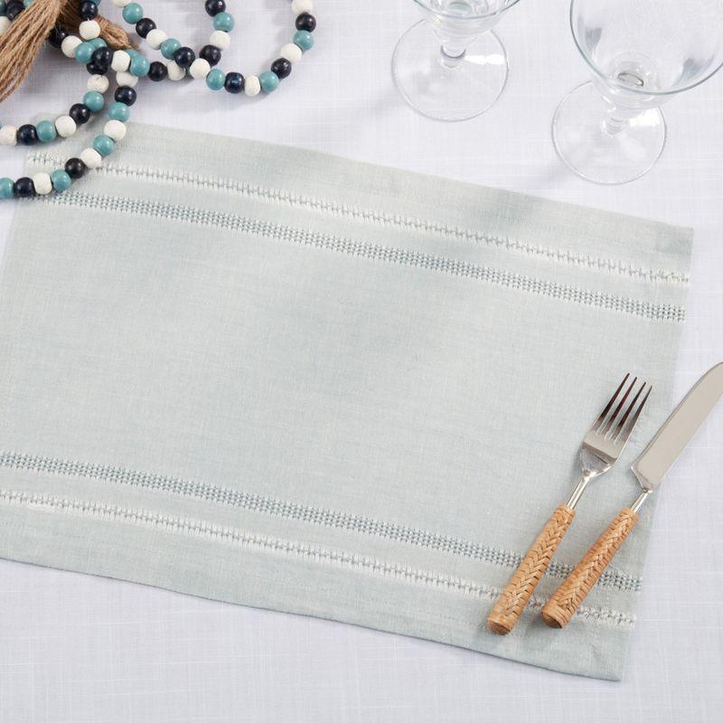 Blue-Grey Stripe Cotton Placemat Set of 4