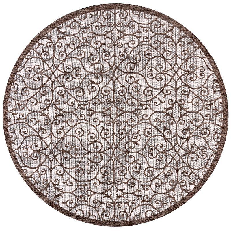 Madrid Vintage Filigree Textured Weave Indoor/Outdoor Area Rug - JONATHAN Y