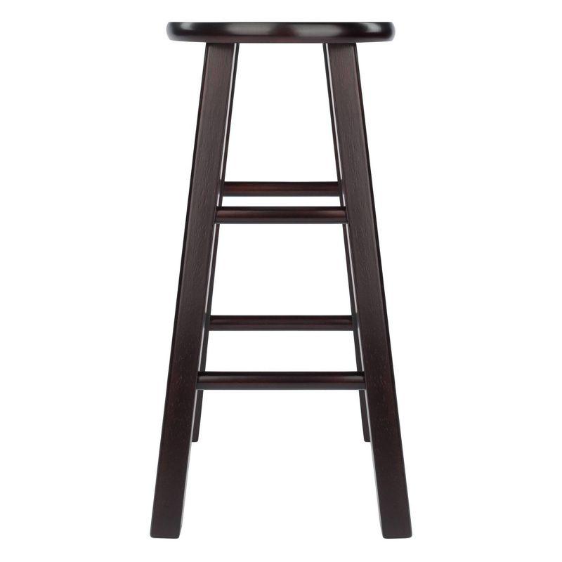 Espresso Solid Wood 24" Counter Height Barstools, Set of 2