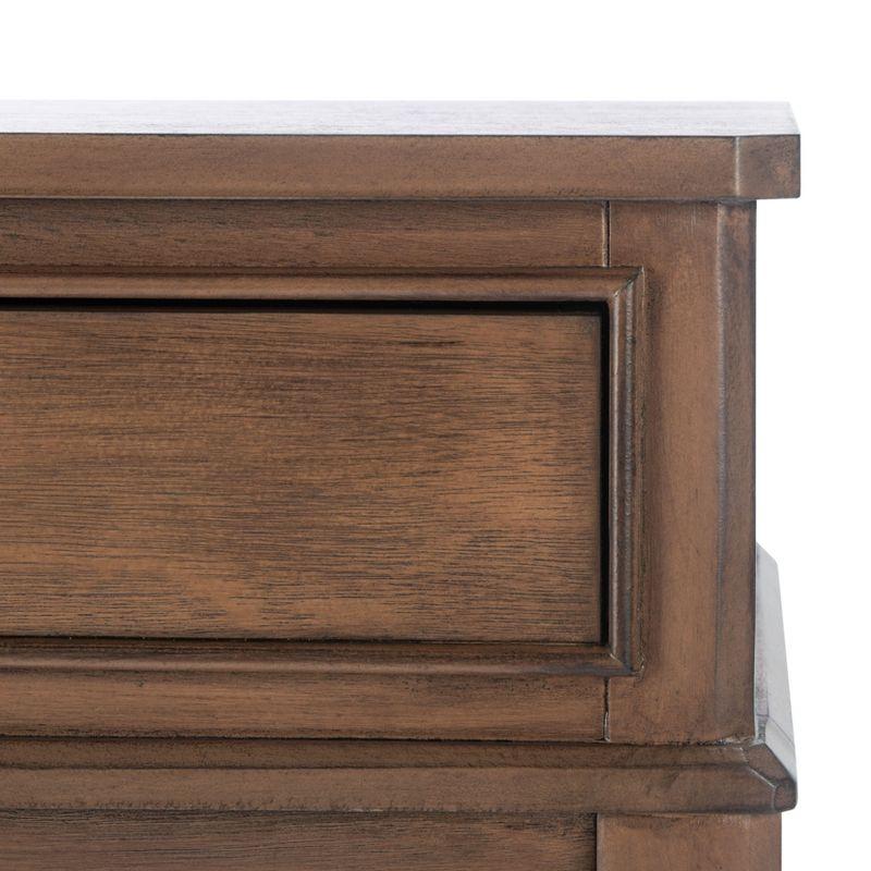 Modern Farmhouse Chic Brown Wood and Metal 2-Drawer Console Table