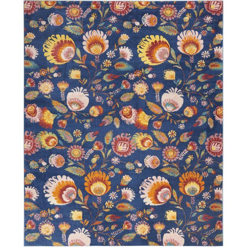 Nourison Allur Blooming Floral Indoor Area Rug Navy Multicolor 7'10" x 9'10"