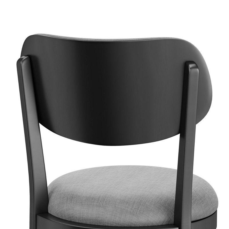31" Sloan Swivel Barstool Black/Gray - Hillsdale Furniture: Upholstered, Matte Finish, Wood Legs, Foam Padded