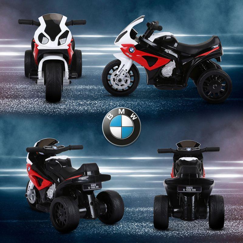 Aosom 6V Kids Motorcycle Licensed BMW, Toddler Motorcycle with Headlight, Music, 3 Wheeled Electric Motorcycle for Kids, Gift for Boys & Girls, Red