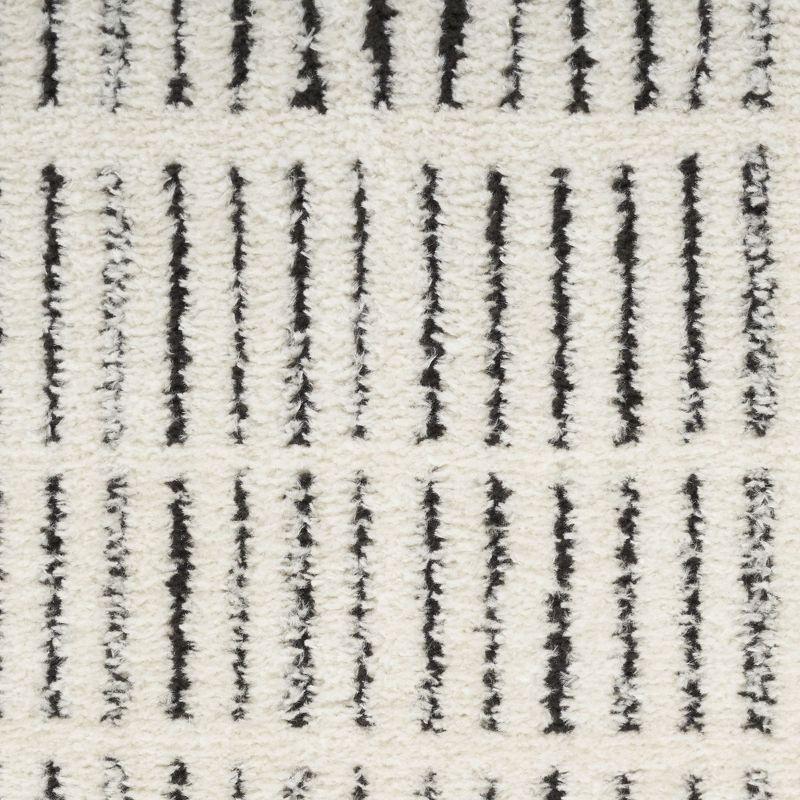 Nourison Cozy Modern Abstract Indoor Area Rug Ivory Black 7'10"x9'10"