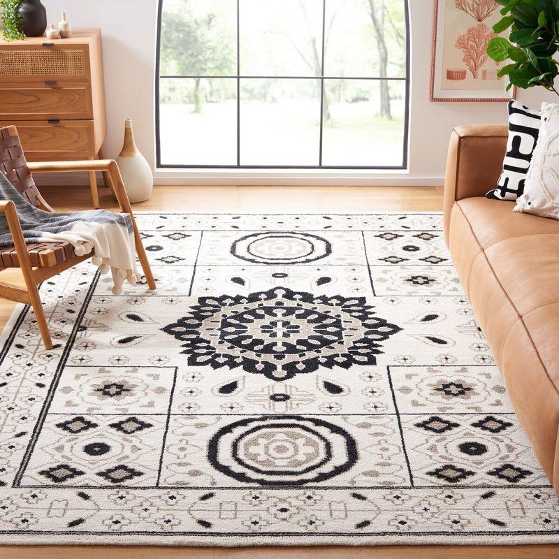 Kenya Hand-Knotted Ivory and Grey Pure Wool Rug - 9' x 12'