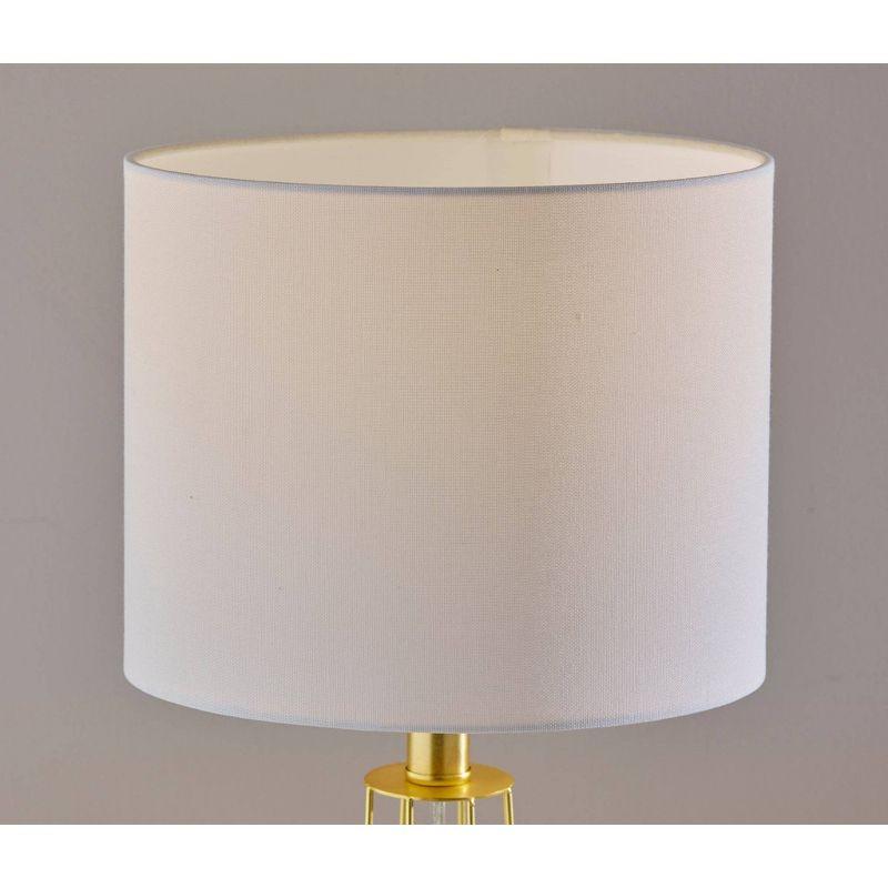 Adesso Stella 2 Piece Bonus Pack Brass: Metal Cage Bases, White Drum Shades, No Assembly Required
