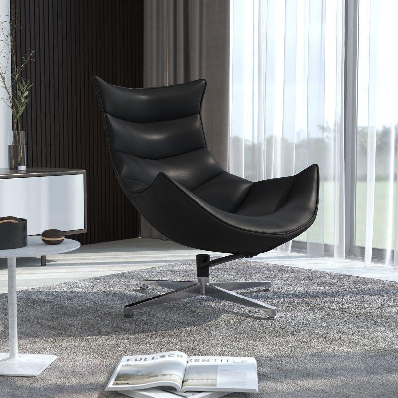 Flash Furniture Black LeatherSoft Swivel Cocoon Chair