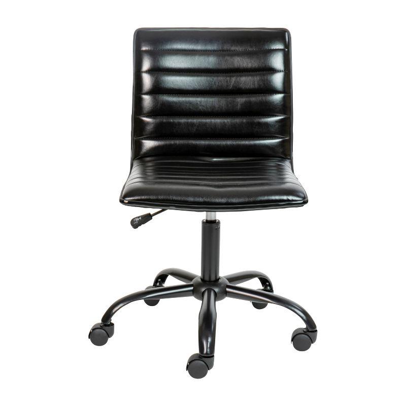 Flash Furniture Merchiston Low-Back Modern Ribbed Upholstered Vinyl Swivel Desk Chair by Flash Furniture
