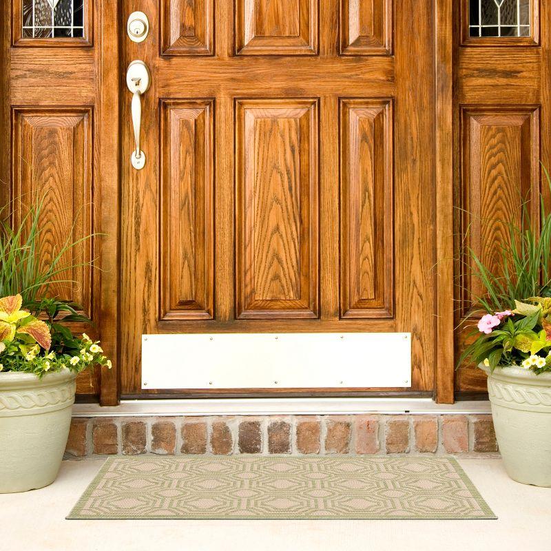 Courtyard CY6112 UV & Stain Resistant Non-Shedding Power Loomed Indoor/Outdoor Accent Rug - Beige/Sweet Pea - 2'7"x5' - Safavieh