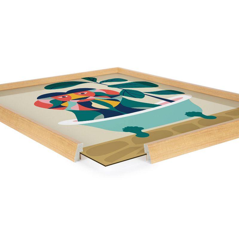 18" x 24" Blake Mid-Century Modern Lion in Bathtub Framed Art - Kate & Laurel All Things Decor: Whimsical Nursery Decor