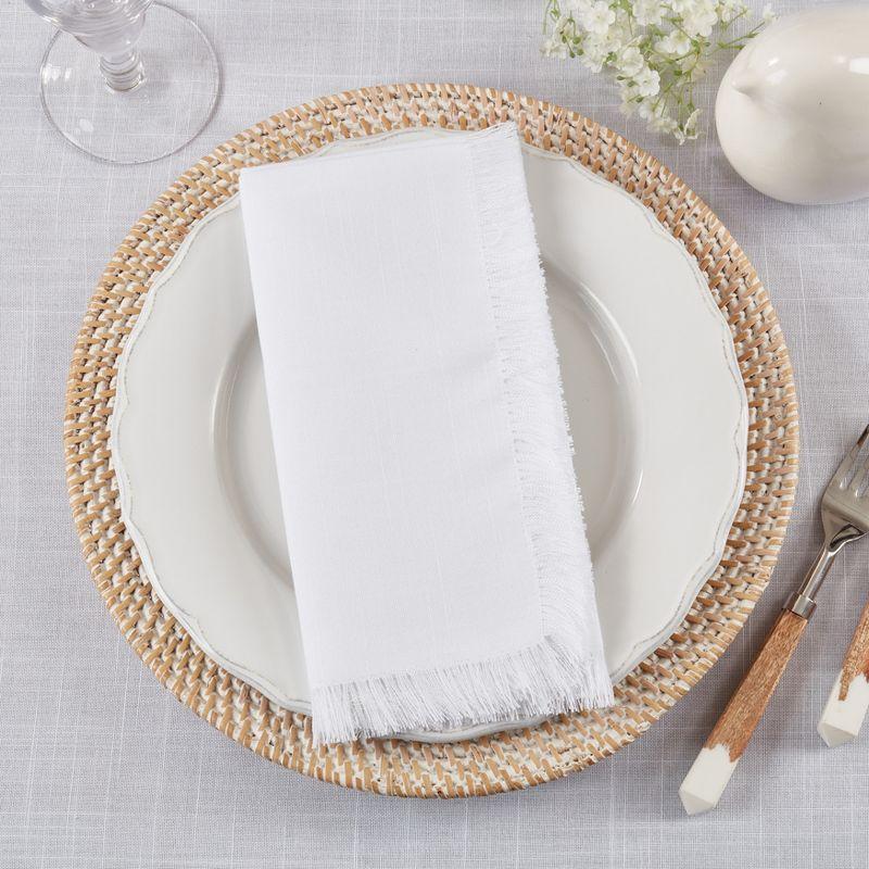 Saro Emery Collection 100% Cotton No Pattern Square Napkin (Set of 4)
